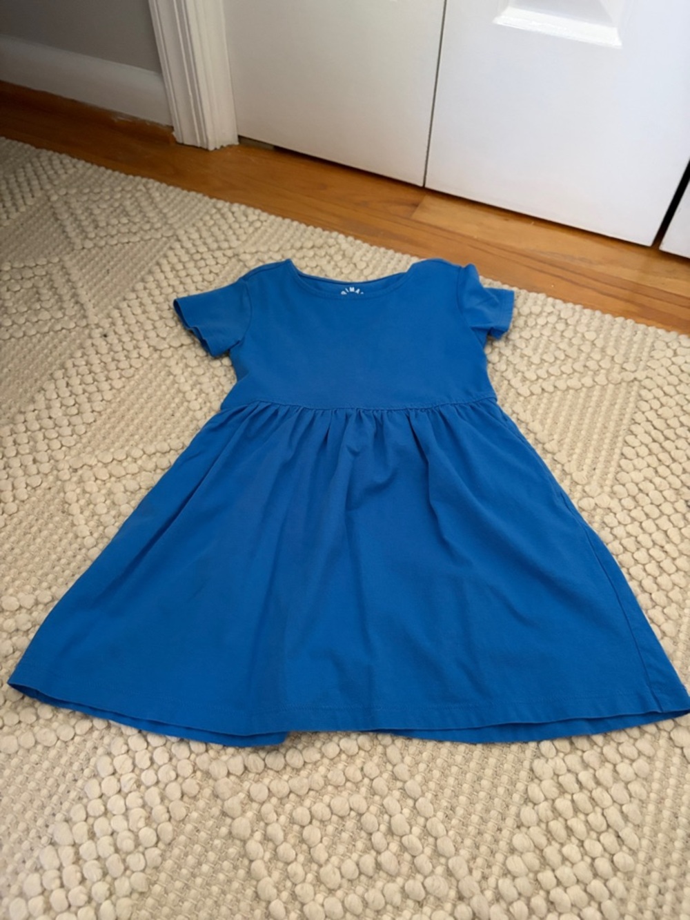 Primary Girls' Royal Blue Casual Knit Fit-and-Flare Dress